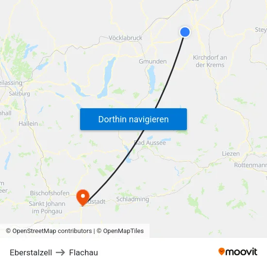 Eberstalzell to Flachau map