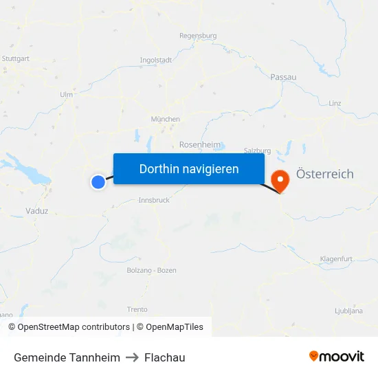 Gemeinde Tannheim to Flachau map