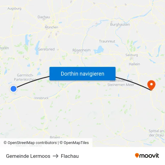 Gemeinde Lermoos to Flachau map
