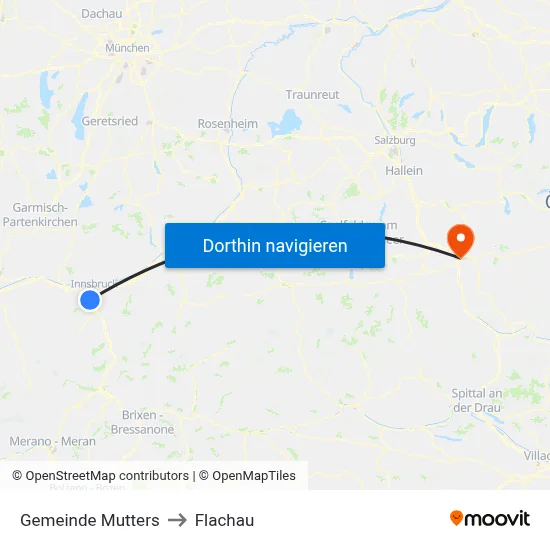 Gemeinde Mutters to Flachau map