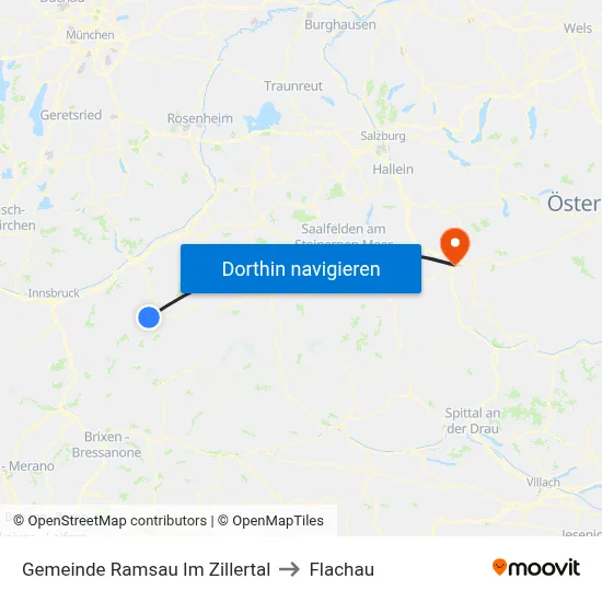 Gemeinde Ramsau Im Zillertal to Flachau map