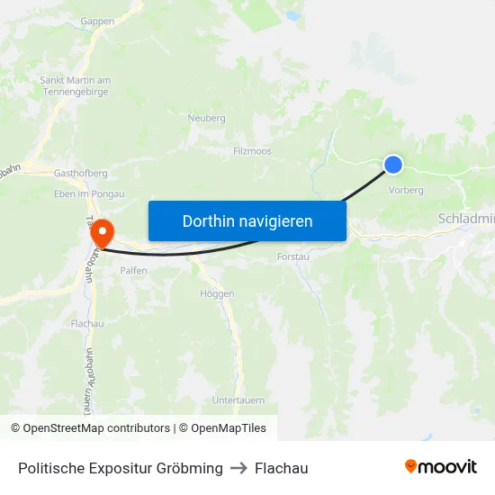 Politische Expositur Gröbming to Flachau map