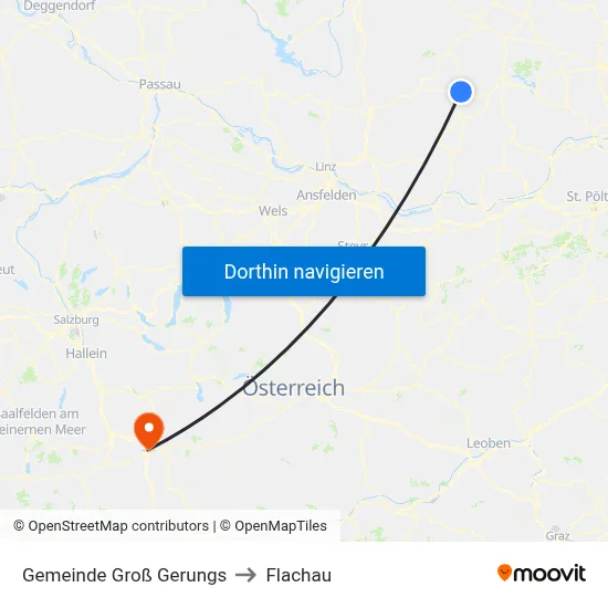 Gemeinde Groß Gerungs to Flachau map