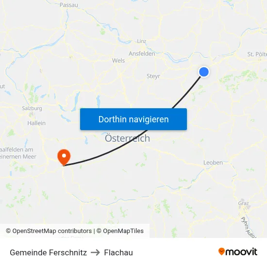 Gemeinde Ferschnitz to Flachau map