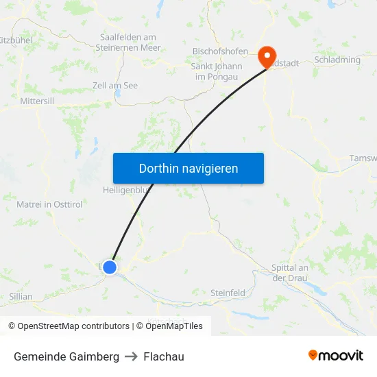 Gemeinde Gaimberg to Flachau map