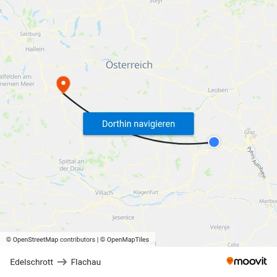Edelschrott to Flachau map
