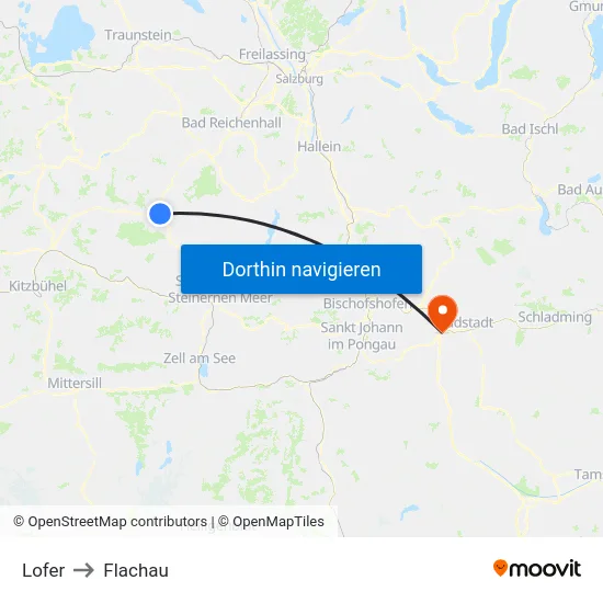 Lofer to Flachau map