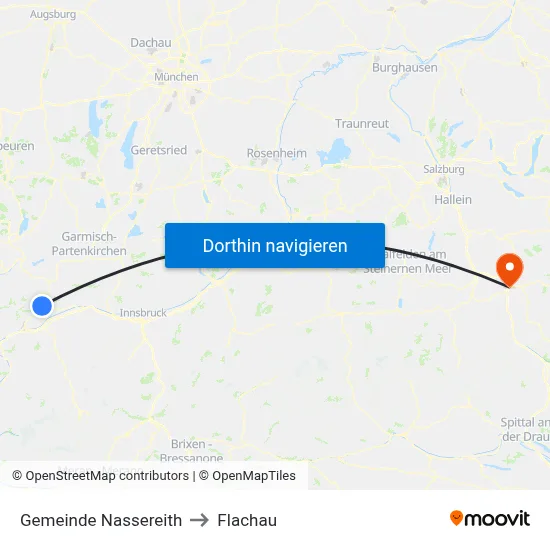 Gemeinde Nassereith to Flachau map