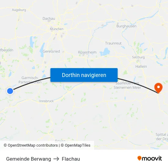 Gemeinde Berwang to Flachau map