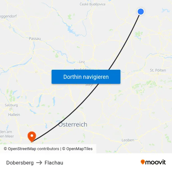 Dobersberg to Flachau map
