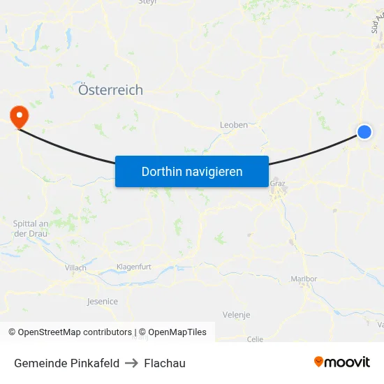 Gemeinde Pinkafeld to Flachau map