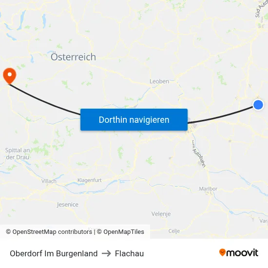Oberdorf Im Burgenland to Flachau map