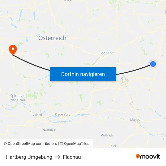 Hartberg Umgebung to Flachau map