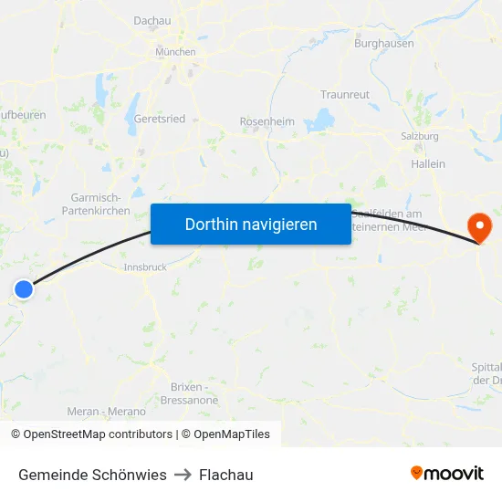 Gemeinde Schönwies to Flachau map