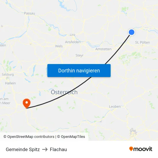 Gemeinde Spitz to Flachau map