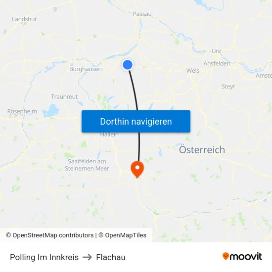 Polling Im Innkreis to Flachau map