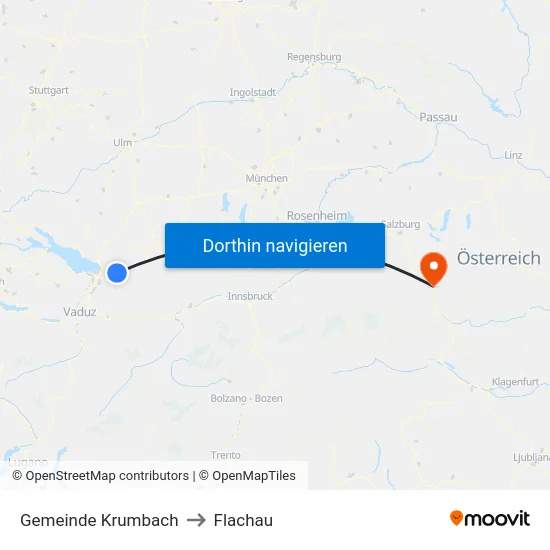 Gemeinde Krumbach to Flachau map