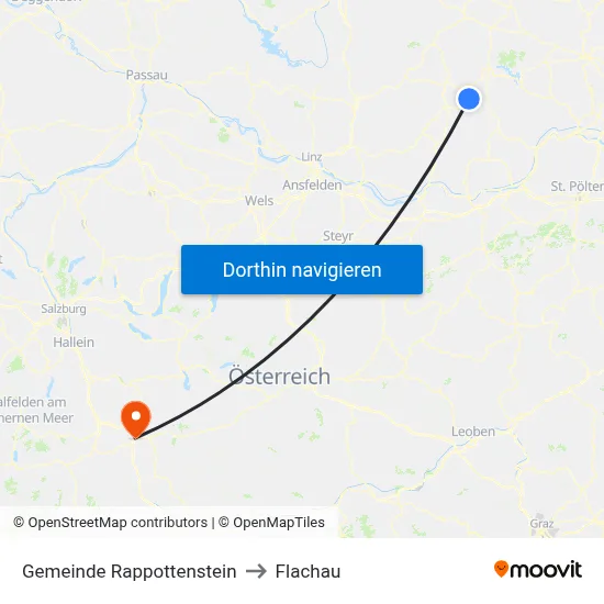 Gemeinde Rappottenstein to Flachau map