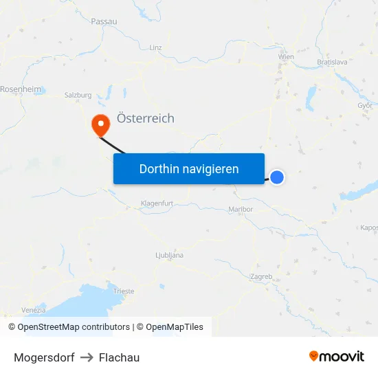 Mogersdorf to Flachau map
