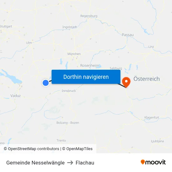 Gemeinde Nesselwängle to Flachau map