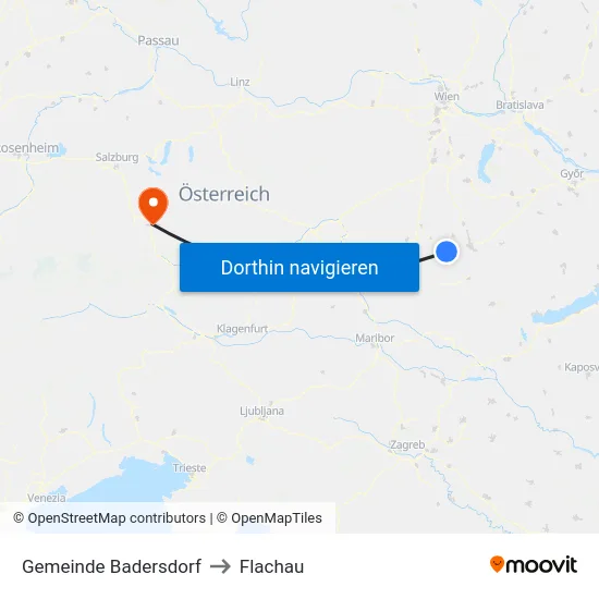 Gemeinde Badersdorf to Flachau map