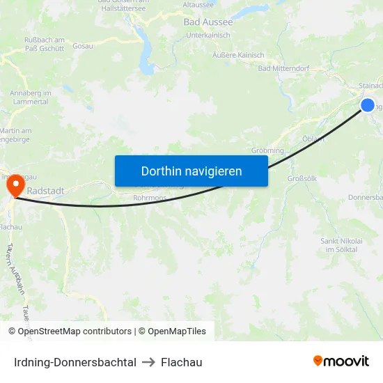 Irdning-Donnersbachtal to Flachau map
