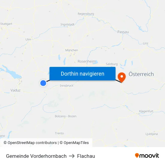 Gemeinde Vorderhornbach to Flachau map