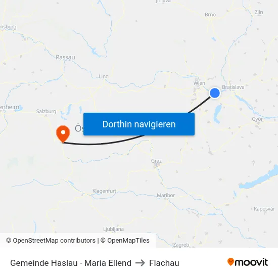 Gemeinde Haslau - Maria Ellend to Flachau map