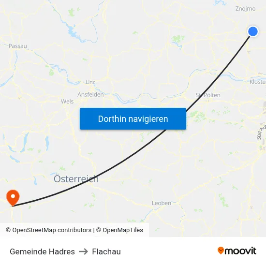 Gemeinde Hadres to Flachau map