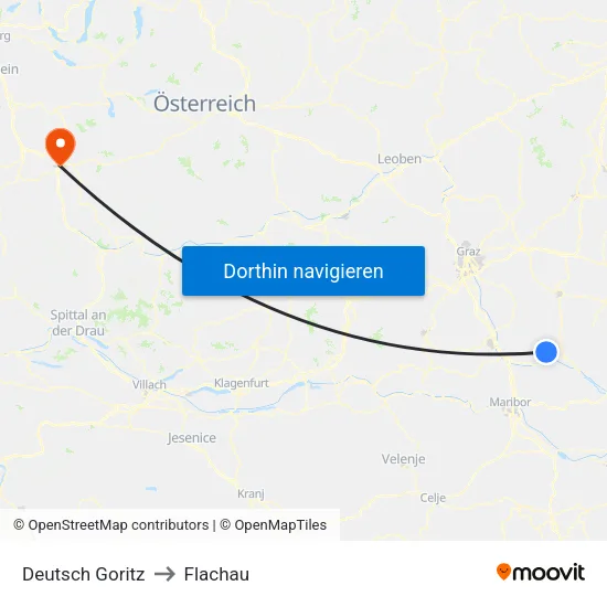 Deutsch Goritz to Flachau map