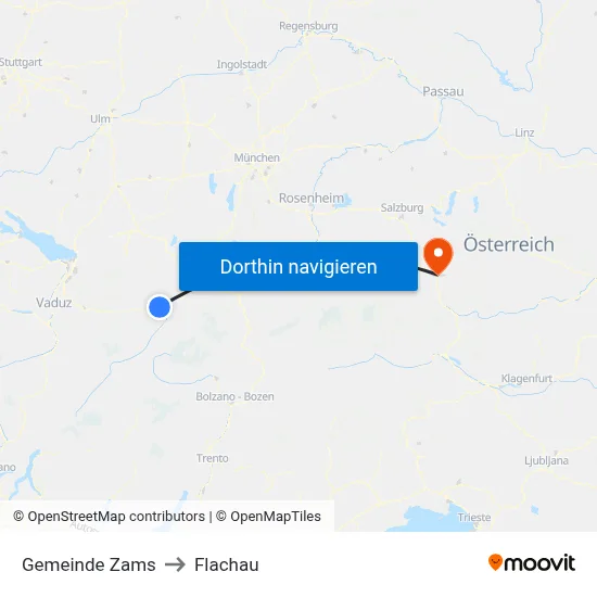 Gemeinde Zams to Flachau map