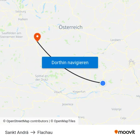 Sankt Andrä to Flachau map