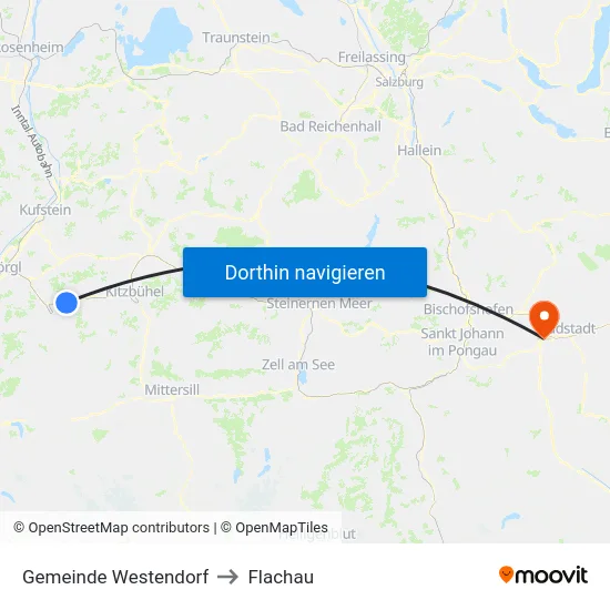 Gemeinde Westendorf to Flachau map