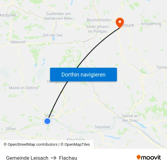 Gemeinde Leisach to Flachau map