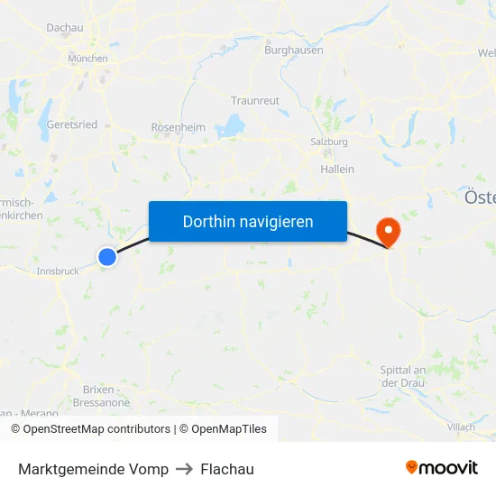 Marktgemeinde Vomp to Flachau map