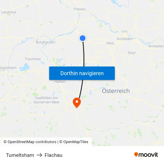 Tumeltsham to Flachau map
