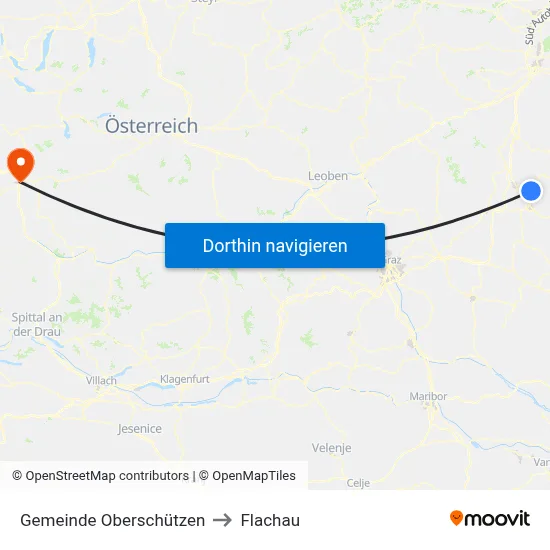 Gemeinde Oberschützen to Flachau map