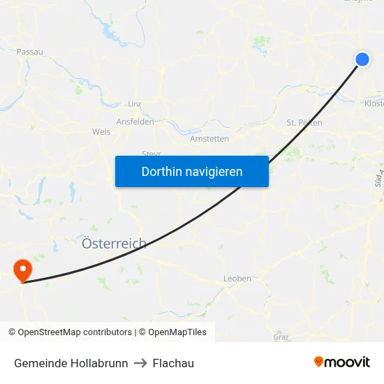 Gemeinde Hollabrunn to Flachau map