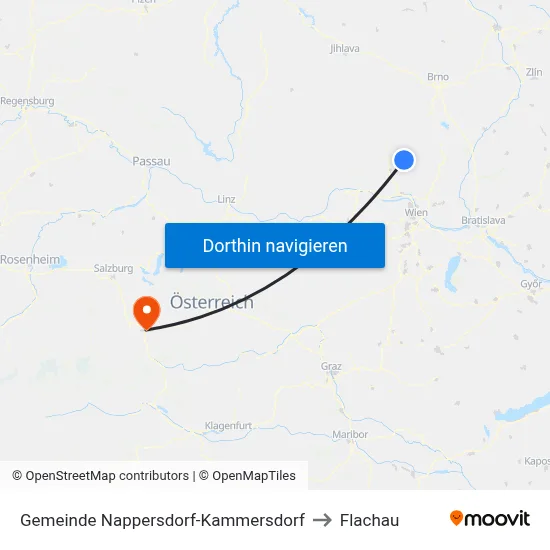Gemeinde Nappersdorf-Kammersdorf to Flachau map