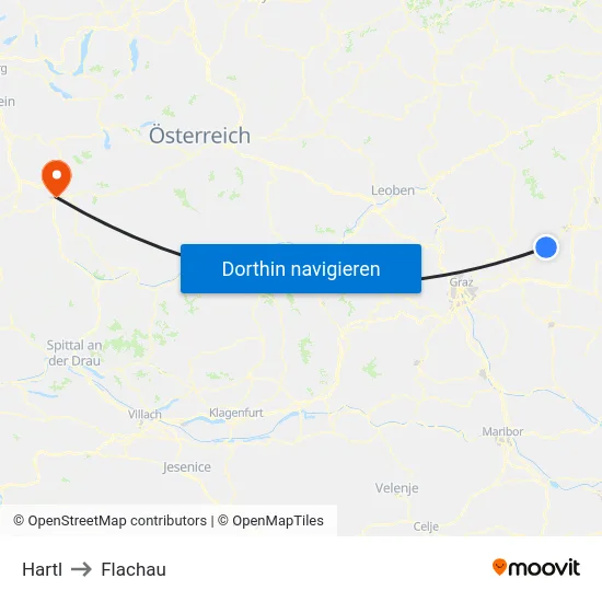 Hartl to Flachau map