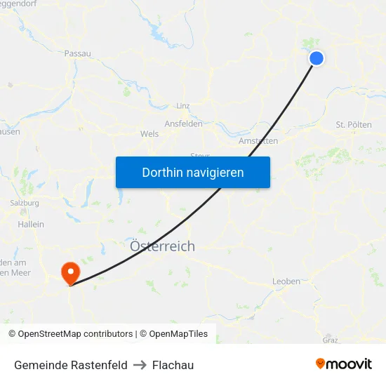 Gemeinde Rastenfeld to Flachau map