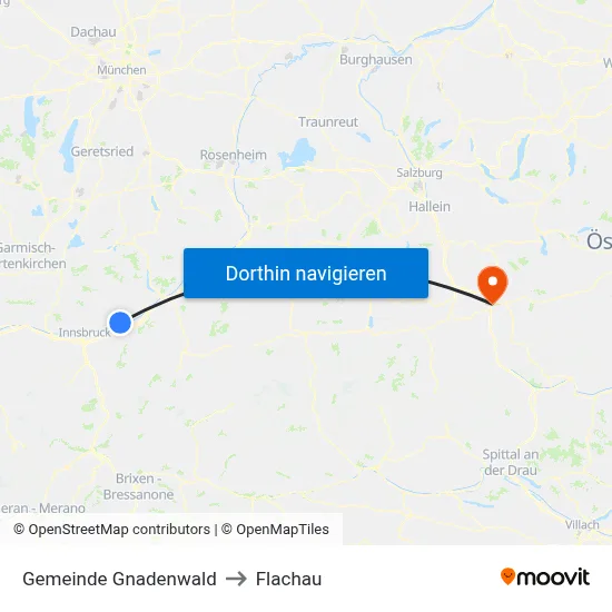 Gemeinde Gnadenwald to Flachau map