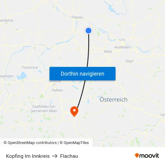 Kopfing Im Innkreis to Flachau map