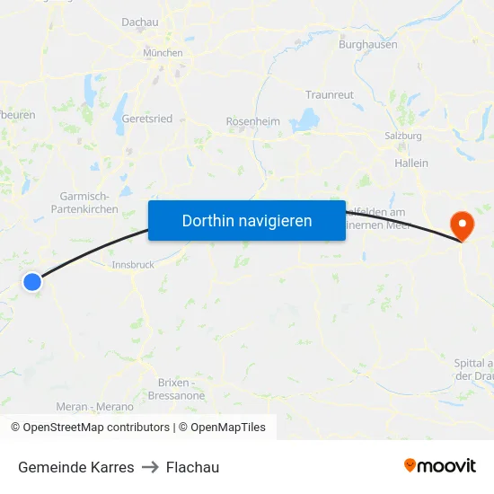 Gemeinde Karres to Flachau map