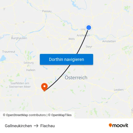 Gallneukirchen to Flachau map