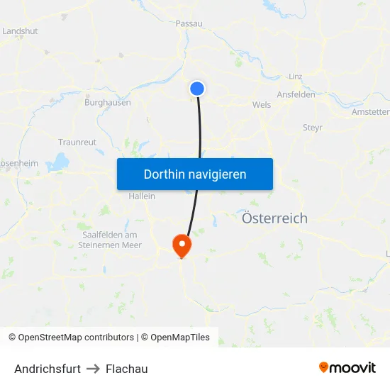 Andrichsfurt to Flachau map