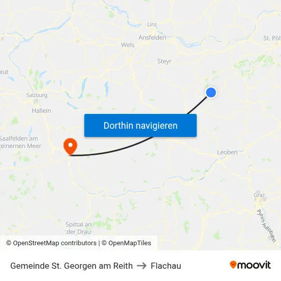 Gemeinde St. Georgen am Reith to Flachau map