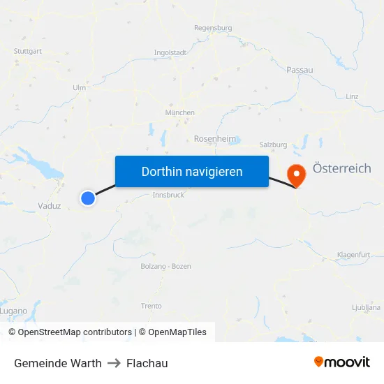 Gemeinde Warth to Flachau map