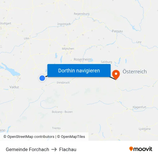 Gemeinde Forchach to Flachau map