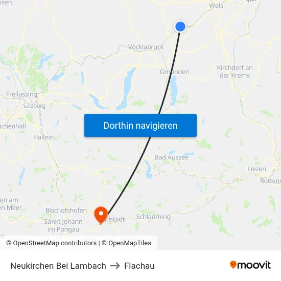 Neukirchen Bei Lambach to Flachau map